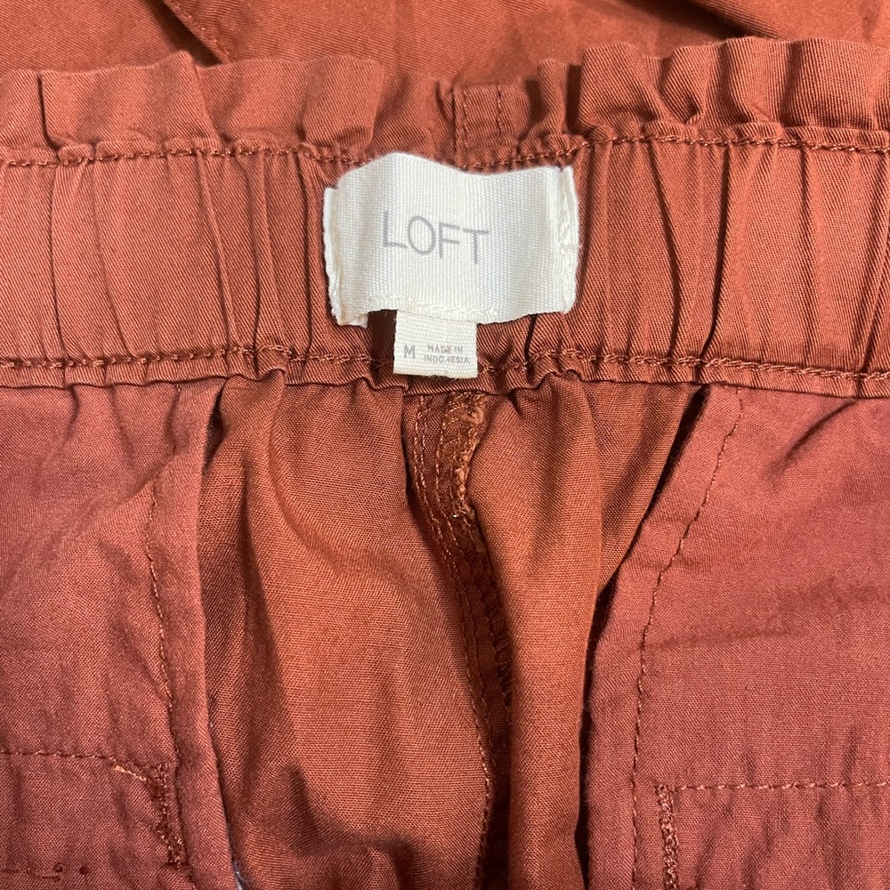 Loft Rust Cotton Drawstring Poplin Jogger - image 3